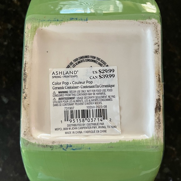 Ashland Spring Green Ceramic Container - Picture 4 of 4